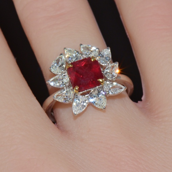 GIA CERTIFIED NATURAL 3.38CTS MADAGASCAR RUBY DIAMOND SOLID 18K GOLD RING - Picture 6 of 13
